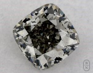 This cushion modified cut 0.37 carat Fancy Gray color si2 clarity has a diamond grading report from GIA